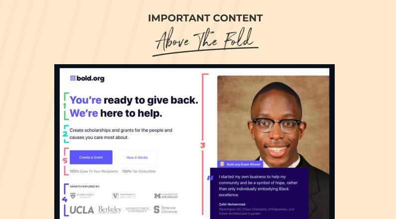 Place important content above the fold-5 Tried and True Web Design Best Practices